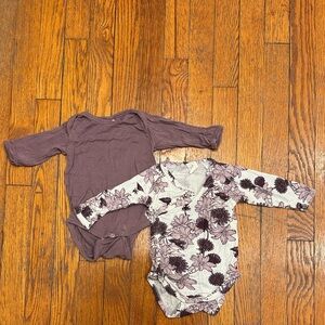 Kate Quinn Purple and Floral Kids Bodysuits